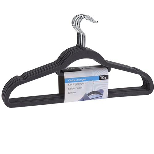 10-Piece-Flocked-Hanger-Set