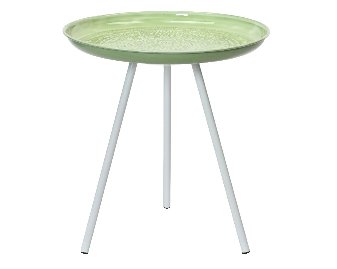 SAGE GREEN SIDE TABLE IRON INDOOR 43CM